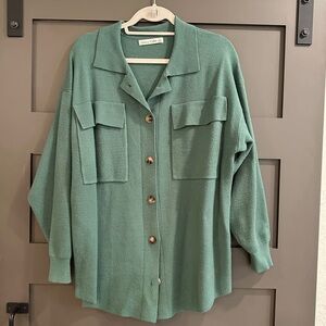 Knit Jacket (Shacket) | Cherry Cloth | Size Small/Medium